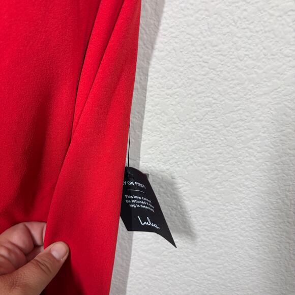 Lulus Size XS Straight To The Heart Backless Maxi Dress Bright Red Cross Back - Picture 13 of 13